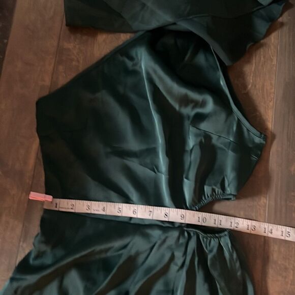 Elegant Satin One Shoulder Cut Out Waist Mini Dress - Picture 10 of 13